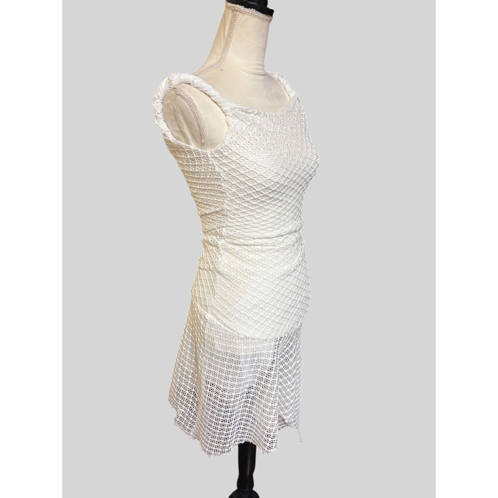 New NWT Peppermayo Ivory Huntah Asymmetric Crochet Off Shoulder Midi Dress - 4 - Picture 3 of 9
